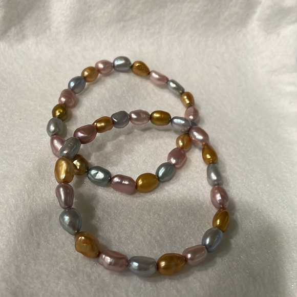 HONORA 1 STRAND MULTI-COLOR PEARL NECKLACE-VERSATILE STYLE 31.5“ With 2 Bracelet - Picture 2 of 5
